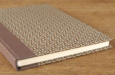 Notizbuch taupe kleine Blüten
